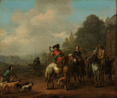 Hjemkomsten fra jagten af Johannes Lingelbach