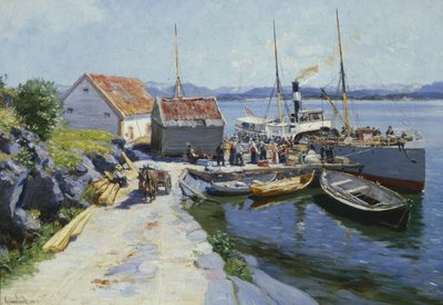 Færgehavn i det vestlige Norge af Johannes Martin Grimelund