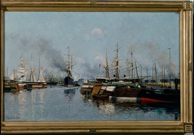 Skibe i Havnen af Johannes Martin Grimelund
