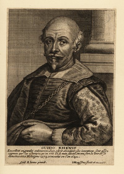 Portræt af Guido Reni, italiensk maler fra den bolognesiske skole i barokperioden af Johannes Meyssens