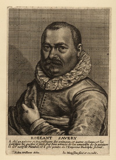 Portræt af Roelant Savery, Flandern-født hollandsk guldaldermaler af Johannes Meyssens