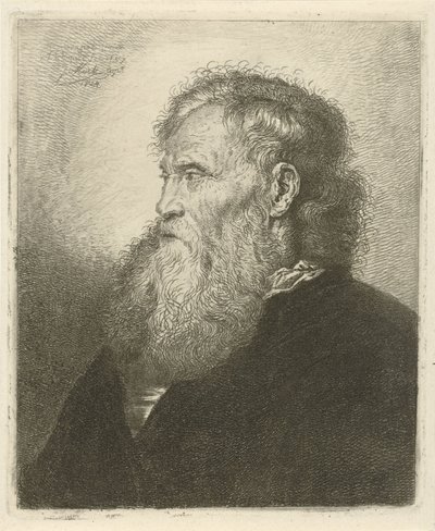 Portræt af en gammel mand med skæg af Johannes Mock