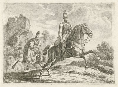 To soldater til hest af Johannes Mock