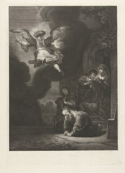 Englen forlader Tobias og hans familie af Johannes Pieter de Frey
