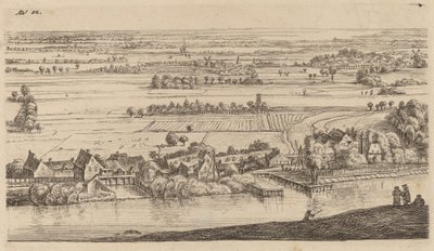 Landsby ved siden af en kanal af Johannes Ruisscher