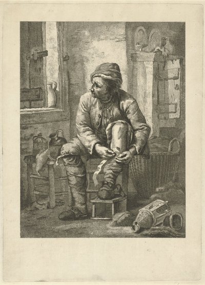 Mand binder sit ben af Johannes Schoenmakers