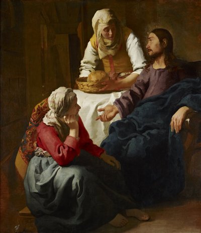 Christus im Haus von Martha und Maria af Johannes Vermeer