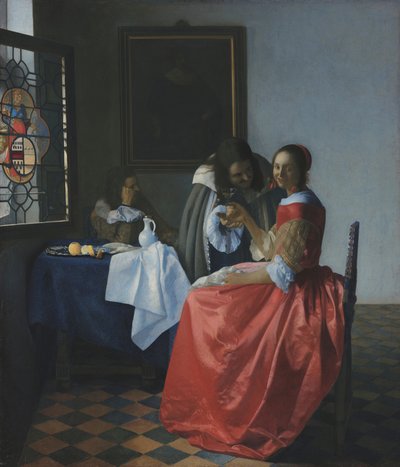 Ung kvinde med et vinglas af Johannes Vermeer