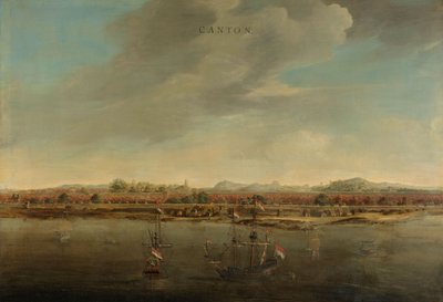 Udsigt over kantonen i Kina, ca. 1662-3 af Johannes Vinckeboons