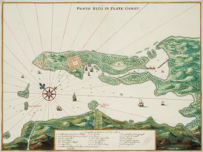 Kort over Puerto Rico af Johannes Vingboons
