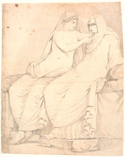 Detaille af "Det Aldobrandinske Bryllup" af Johannes Wiedewelt