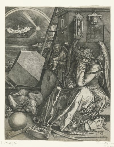 Melankoli Melencolia I (titel på objekt) af Johannes Wierix