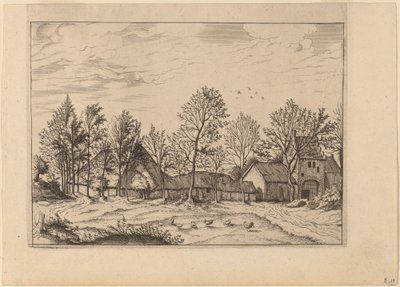 Gård med gateway af Johannes and Lucas van Doetechum after Master of the Small Landscapes