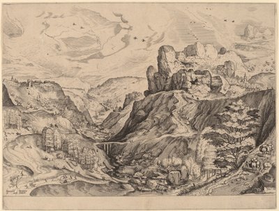 Alpine Landskab af Johannes and Lucas van Doetechum after Pieter Bruegel the Elder