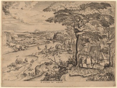 Pilgrimmene til Emmaus af Johannes and Lucas van Doetechum after Pieter Bruegel the Elder