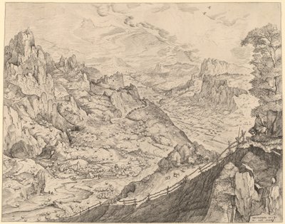Stort alpelandskab af Johannes and Lucas van Doetechum after Pieter Bruegel the Elder