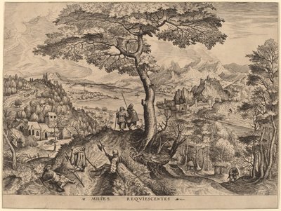 Soldater i hvile af Johannes and Lucas van Doetechum after Pieter Bruegel the Elder