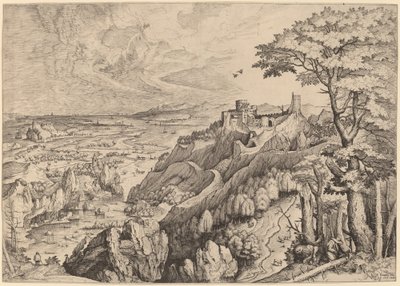 S. Hieronymus i Deserto (Sankt Hieronymus i ørkenen) af Johannes and Lucas van Doetechum after Pieter Bruegel the Elder