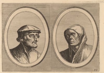 "Voorsichtighe Krijn" og "Broentje Spaer-pots" af Johannes and Lucas van Doetechum after Pieter Bruegel the Elder