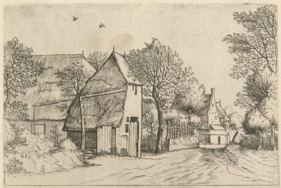 Landsbyvej med Draw Well af Johannes and Lucas van Doetechum after the Master of the Small Landscapes