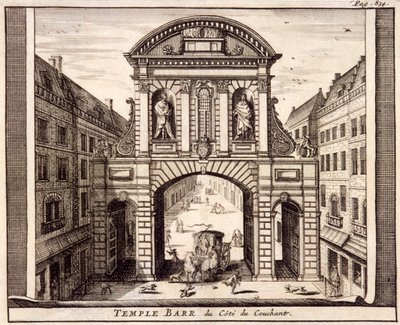 Temple Bar, London, c1700 af Johannes de Ram