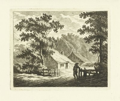 Landskab med gård og gård med hegn af Johannes van Cuylenburgh
