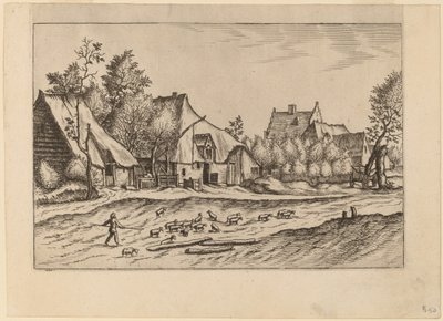 Gårde i en landsby af Johannes van Doetechum, the Elder and Lucas