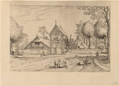 Bondegård af Johannes van Doetechum, the Elder and Lucas