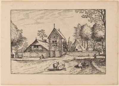 Bondegård af Johannes van Doetechum, the Elder and Lucas