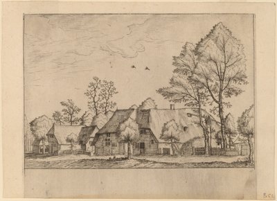 Stor gård med trækbrønd af Johannes van Doetechum, the Elder and Lucas