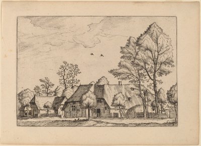 Stor gård med trækbrønd af Johannes van Doetechum, the Elder and Lucas