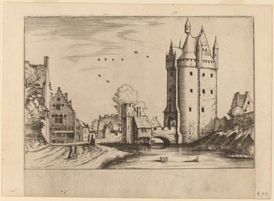 Byport med landhuse af Johannes van Doetechum, the Elder and Lucas