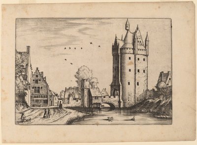 Byport med landhuse af Johannes van Doetechum, the Elder and Lucas