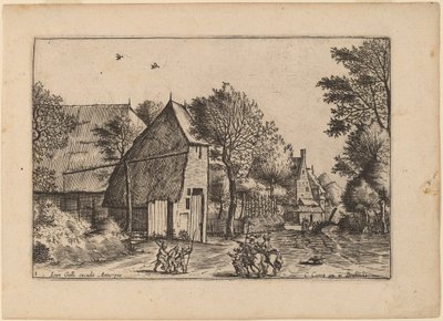 Landsbyvej med Draw Well af Johannes van Doetechum, the Elder and Lucas