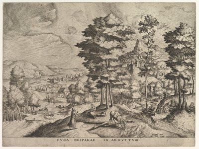 Flyvning til Egypten Flyvning til Egypten fra The Large Landscapes, ca. 1555-56. af Johannes van Doetecum I