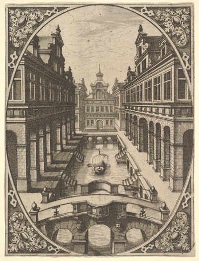 Tallerken fra Scenographiae..., ca. 1560. af Johannes van Doetecum I
