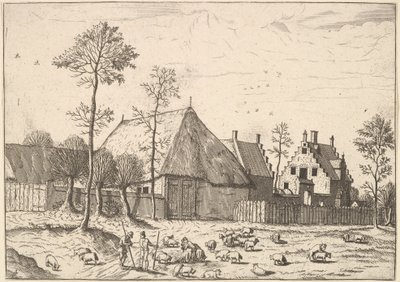 Skur med Sommerhus, fra De små Landskaber, 1559-61. af Johannes van Doetecum I