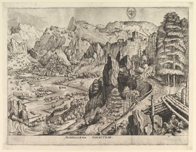 Den angrende Magdalene Magdalena poenitens fra De store landskaber, ca. 1555-56. af Johannes van Doetecum I