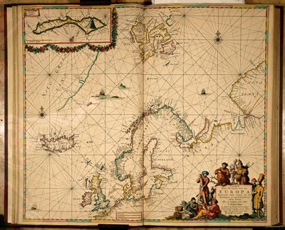 Kort over Nordeuropa (håndfarvet gravering) af Johannes van Keulen