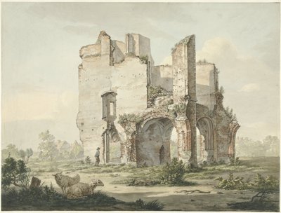 Ruinerne af klosteret Rijnsburg af Johannes van Lexmond