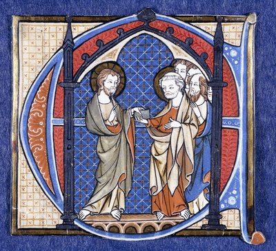 Kristus præsenterer missionen for Sankt Peter, ca. 1320 af Johannes von Valkenburg