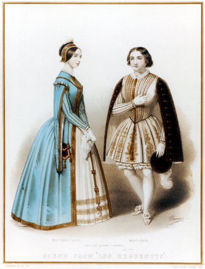 Pauline Viardot-Garcia, fransk mezzosopran og komponist af spansk fødsel, & Marietta Alboni, italiensk kontralto, i 1. akt, scene 9 af Meyerbeers Les Huguenots af John (after) Brandard
