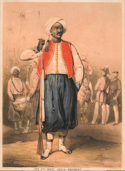 Soldat, 3. vestindiske regiment af John (after) Brandard