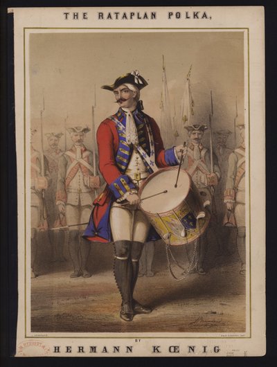 The Rataplan Polka, af Hermann Koenig, victoriansk nodecover (farve litho) af John (after) Brandard