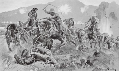 Saving the Guns at the Tugela (litografi) af John (after) Charlton