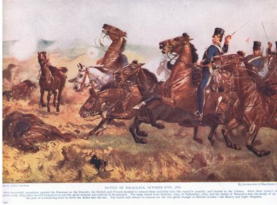 Slaget ved Balaclava (farve litho) af John (after) Charlton