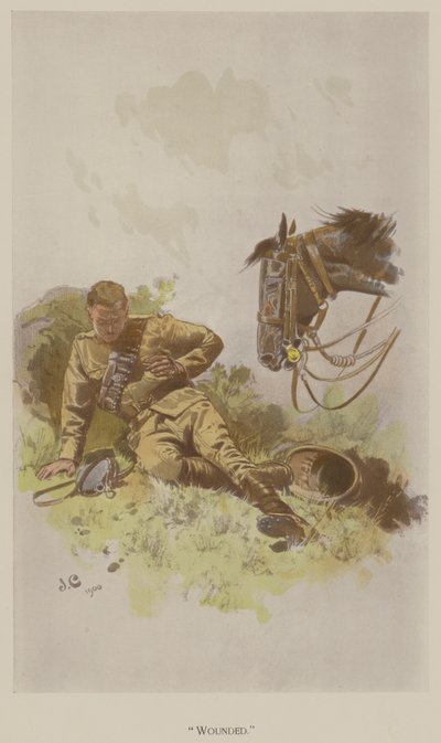 Såret (farve litho) af John (after) Charlton