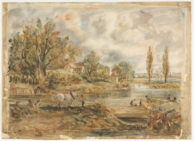 Den hvide hest (akvarel) af John (after) Constable