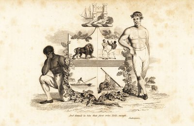 Tom Cribbs våbenskjold, engelsk bokser med bare næver 1781-1848 af John (after) Emery