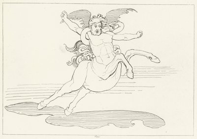 Cacus, Inferno, Canto 25 (gravering) af John (after) Flaxman